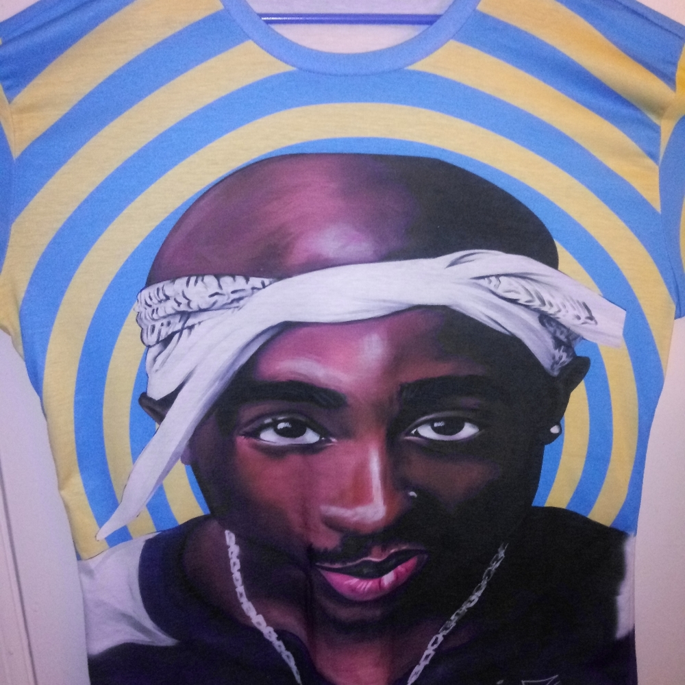 2pac 3d graphic tshirt